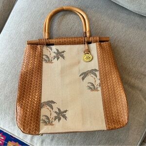 BRAHMIN Bag Satchel Tote Tropical Copa Cabana Palm Trees